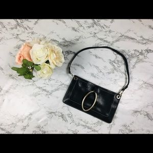 DKNY Slim Leather Black w/ Silver Embellishment Woman’s Shoulder Bag Small